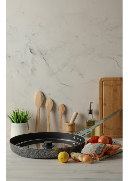 38 cm Kapaklı Tava - Yufka Börek Balık Kızartma Bazlama - Ekstra Büyük indirimleri