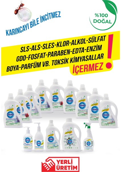 %100 Doğal Bitkisel Tüm Renkler Sıvı Çamaşır Deterjanı Organik Lavanta Yağlı-Kendinden Yumuşatıcılı fiyatları