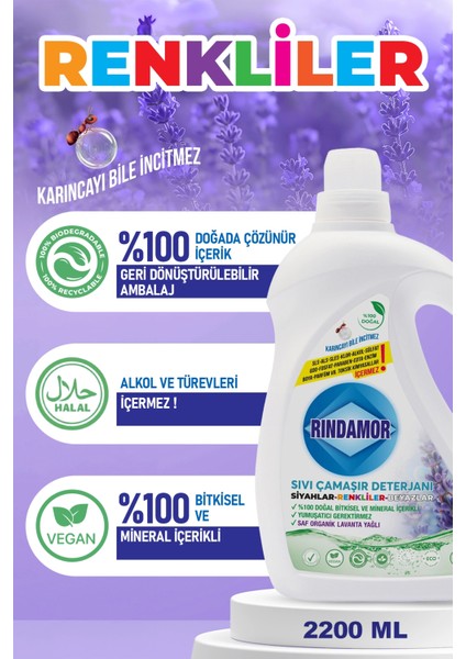 %100 Doğal Bitkisel Tüm Renkler Sıvı Çamaşır Deterjanı Organik Lavanta Yağlı-Kendinden Yumuşatıcılı fırsatları