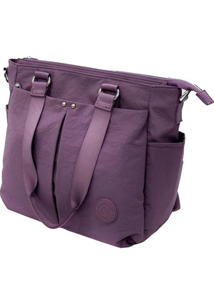 Çok Cepli Kadın Omuz Çantası Orta Boy Günlük HV4000 Mor modelleri