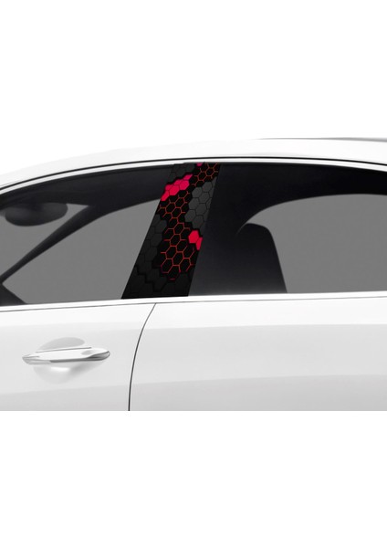 Araç Kapı Direk Kaplama Folyosu Desenli (Sağ Sol Takim) (2 Adet) - 22X50 cm