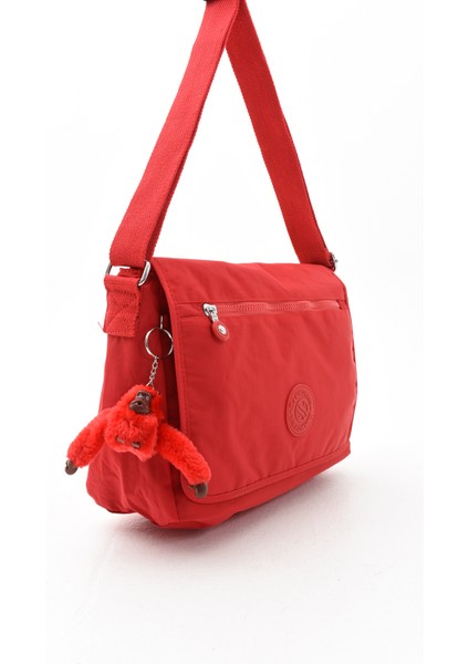 Çok Cepli Çapraz Askılı Kadın Omuz Çantası Orta Boy Günlük HV3031 Kırmızı fırsatları