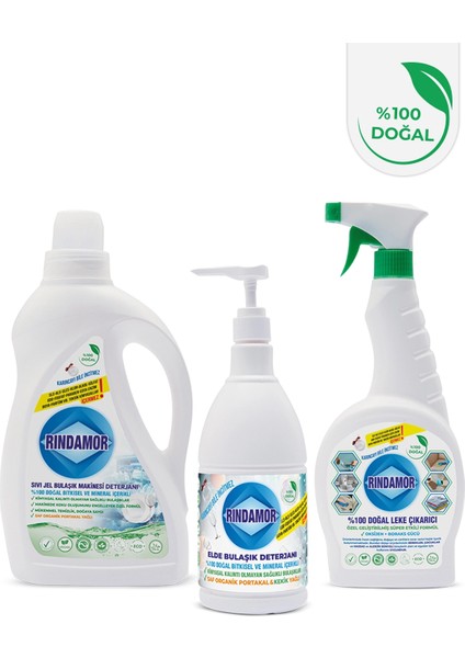 3lü Temizlik Seti-Leke Çıkarıcı-Sıvı Bulaşık Makinesi Deterjanı-Elde Bulaşık Deterjanı modelleri