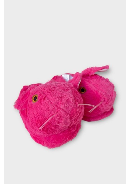 Peluş Tavşan Figürlü Kaymaz ve Ses Yapmaz Ev Panduf Fuşya fırsatları
