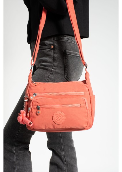 Çok Cepli Çapraz Askılı Kadın Omuz Çantası Orta Boy Günlük HV3010 Koyu Pembe fiyatları