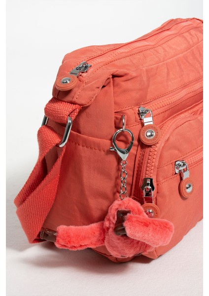 Çok Cepli Çapraz Askılı Kadın Omuz Çantası Orta Boy Günlük HV3010 Koyu Pembe fırsatları