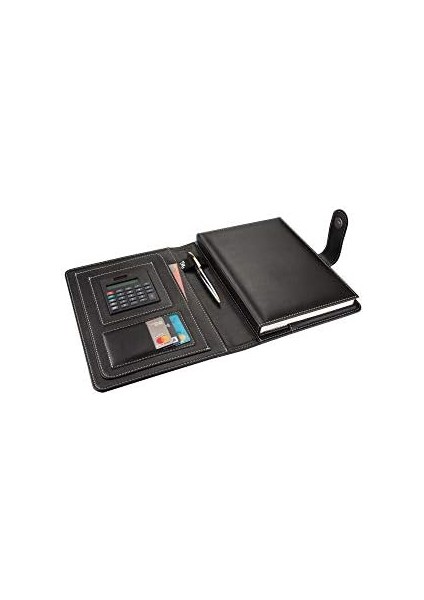4530 Ajanda Tarihsiz Çizgili 17 x 24 cm Ajanda/defter Hesap Makineli Suni Deri Organizer, Siyah fiyatları