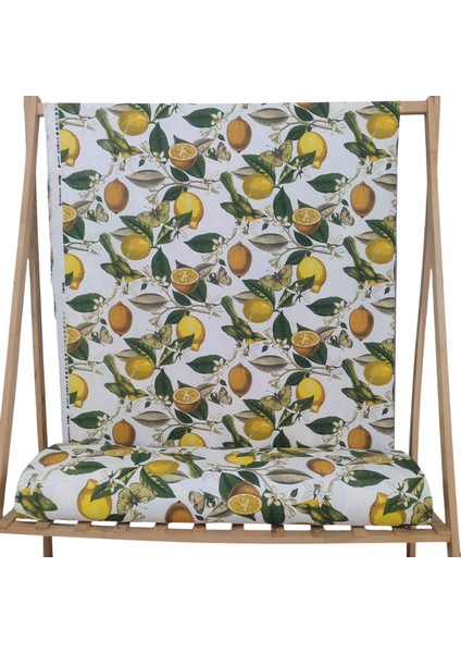 Limon ve Limon Çiçeği Desenli Su ve Leke Itici Panama Keteni Duck Kumaş Bezi