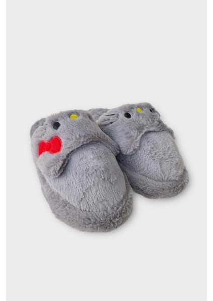 Kışlık Kadın Hellokitty Figürlü Kaydırmaz Taban Ev Ayakkabısı Panduf Füme fiyatları