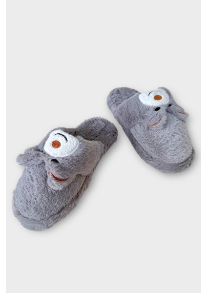 Kadın Kışlık Sevimli Panda Figürlü Kaydırmaz Taban Ev Terliği Panduf Füme modelleri