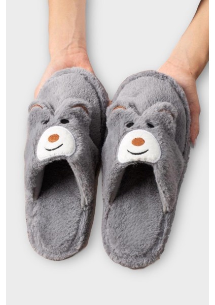 Kadın Kışlık Sevimli Panda Figürlü Kaydırmaz Taban Ev Terliği Panduf Füme indirimleri