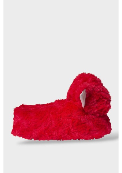 Kadın Sevimli Kedi Figürlü Peluş Panduf Kırmızı fırsatları