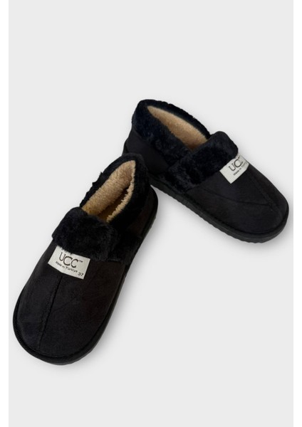 Ultra Hafif Içi Tüylü Ev Ayakkabısı Kadın Panduf Siyah indirimleri