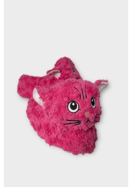 Kadın Sevimli Kedi Figürlü Peluş Panduf Fuşya modelleri