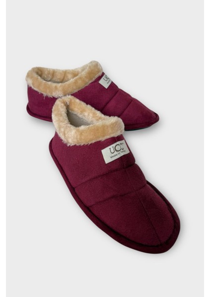 Unisex Içi Yünlü Kışlık Ev Ayakkabısı Panduf Bordo fiyatları