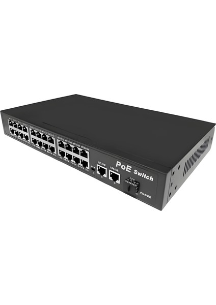 10324KE 24 Port Poe Switch | 400W | 2ge Gigabit Uplink +1sfp | 250M Extend Ip Kamera Uyumlu