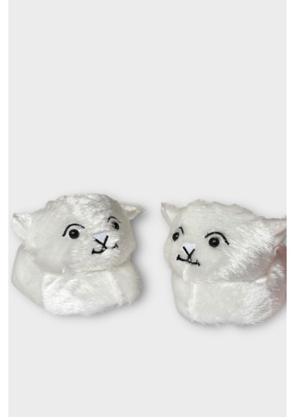 Kadın Sevimli Kedi Figürlü Peluş Panduf Gri fiyatları