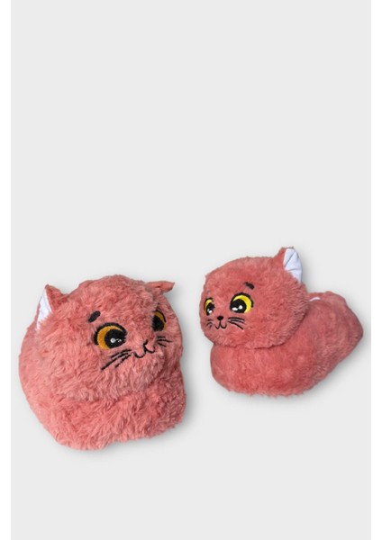 Kadın Sevimli Kedi Figürlü Peluş Panduf Pudra modelleri