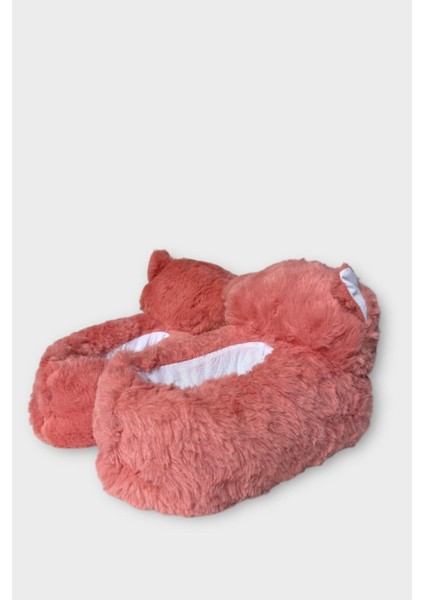 Kadın Sevimli Kedi Figürlü Peluş Panduf Pudra indirimleri