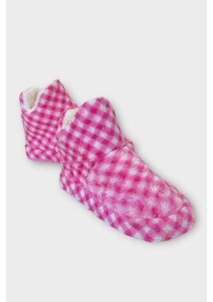 Kadın Piti Kareli Ev Botu Panduf Pembe fırsatları