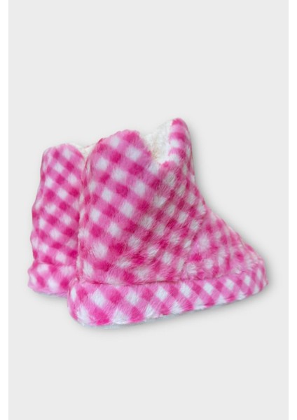 Kadın Piti Kareli Ev Botu Panduf Pembe indirimleri