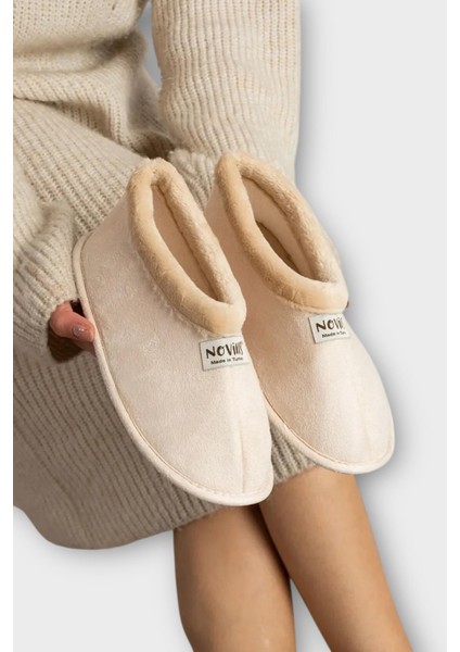 Unisex Içi Yünlü Kışlık Ev Ayakkabısı Panduf Krem fiyatları