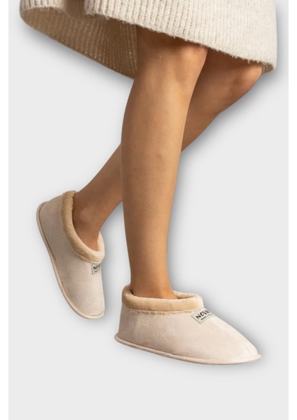 Unisex Içi Yünlü Kışlık Ev Ayakkabısı Panduf Krem fırsatları
