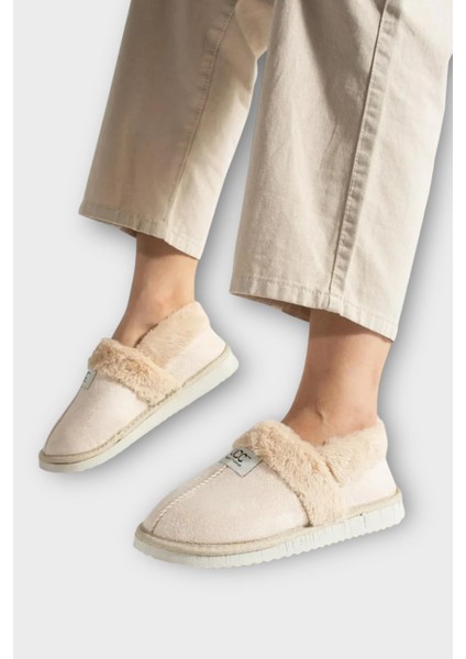 Ultra Hafif Içi Tüylü Ev Ayakkabısı Kadın Panduf Krem fiyatları