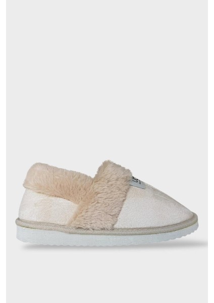 Ultra Hafif Içi Tüylü Ev Ayakkabısı Kadın Panduf Krem fırsatları