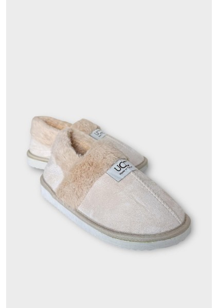 Ultra Hafif Içi Tüylü Ev Ayakkabısı Kadın Panduf Krem indirimleri