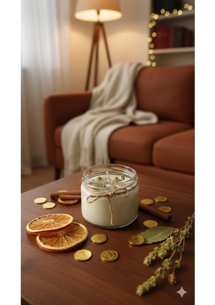 Likya Mum Lavanta Kokulu Zenginlik, Bolluk Bereket Mumu %100 Soya Wax El Yapımı 330 gr