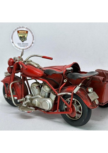 El Yapımı Dekoratif Yan Sepetli Kırmızı Motosiklet Model – Metal Biblo & Vintage Maket (18 Cm) indirimleri