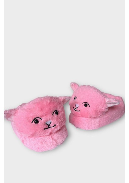 Kadın Sevimli Kedi Figürlü Peluş Panduf Pembe fiyatları