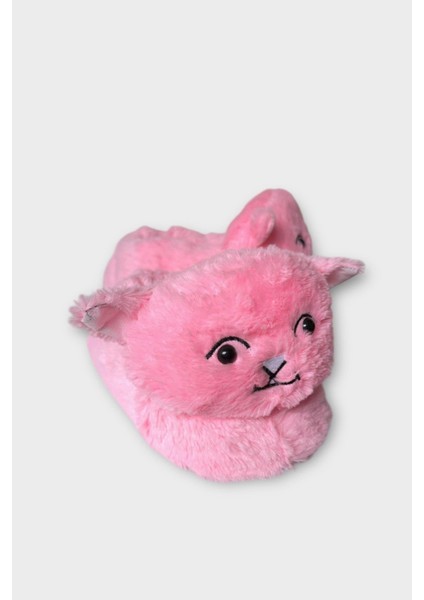 Kadın Sevimli Kedi Figürlü Peluş Panduf Pembe modelleri