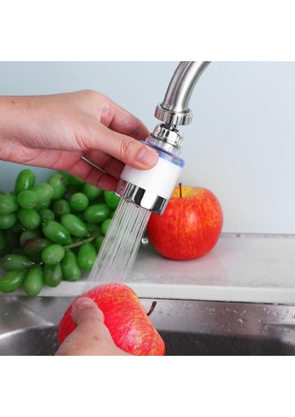 2 Adet Musluk Başlığı Seti - 360° Döner Su Tasarruf Başlığı,kireç Önleyici,tazyikli Akış,universal Uyumlu Musluk Aparatı, Filtreli Musluk Başlığı 360 Derece Dönen Pas, Tortu, Kireç Önleyici (2)