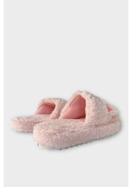 Kadın Kışlık Kedi Figürlü Kaydırmaz Taban Ev Terliği Panduf Pudra indirimleri