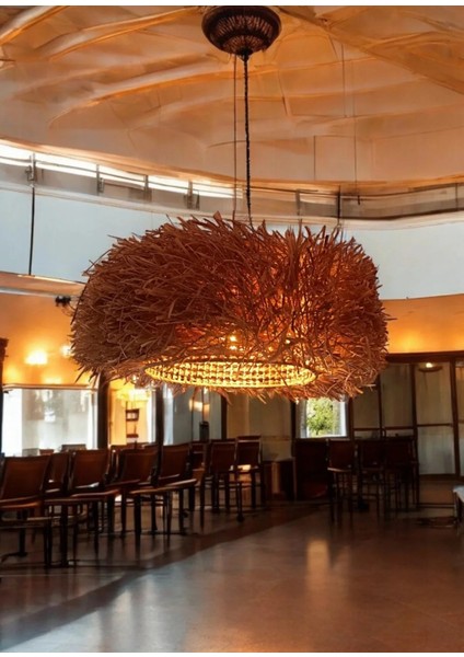 Hasır Avize - El Yapımı Doğal Kirpi Avize Bohem Aydınlatma modelleri