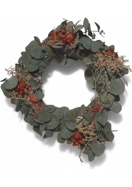 Okaliptus Yaprakları Doğal Çelenk Kapı Vb Süsü 26 cm