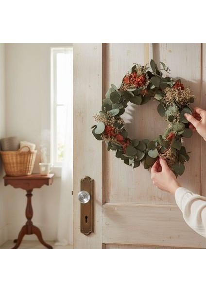 Okaliptus Yaprakları Doğal Çelenk Kapı Vb Süsü 26 cm