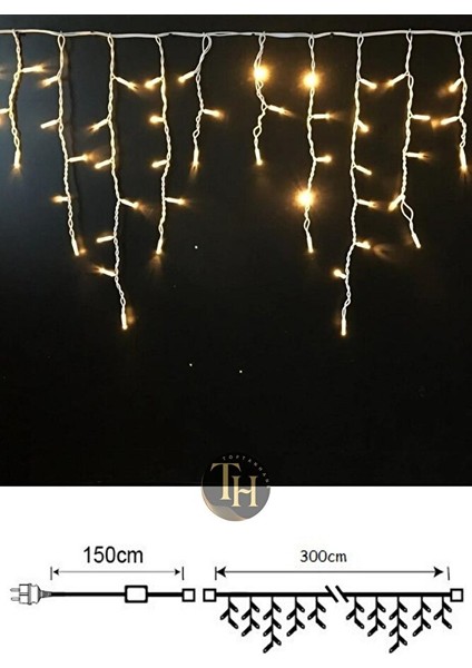 Dış Mekan Saçak LED Flaşlı 4 Metre Su Geçirmez Gün Işığı Eklemeli Çakarlı Sarkıt Yılbaşı Yeni Yıl modelleri