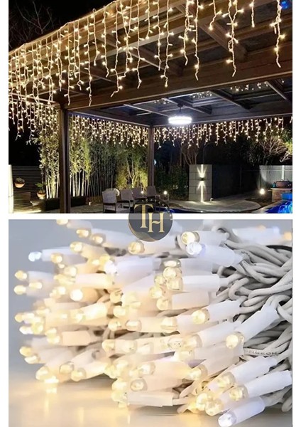 Dış Mekan Saçak LED Flaşlı 4 Metre Su Geçirmez Gün Işığı Eklemeli Çakarlı Sarkıt Yılbaşı Yeni Yıl fırsatları