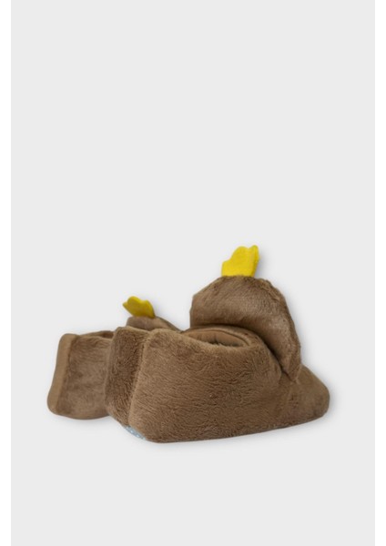 Çocuk Kızgın Ördek Figürlü Unisex Panduf Vizon indirimleri