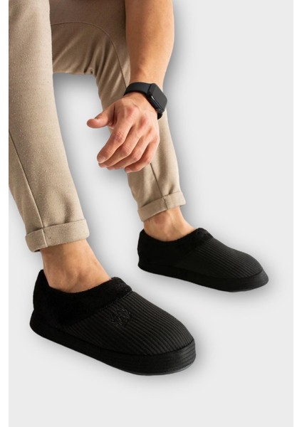 Erkek Hafif Kaydırmaz Taban Ev Ayakkabısı Panduf Siyah modelleri