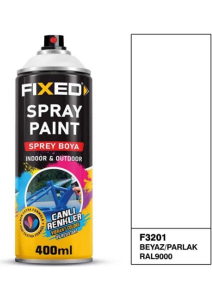 Sprey Boya Akrilik Parlak Beyaz (Ral 9000) 400 ml