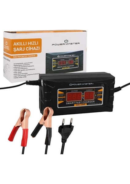 Powermaster SON-1206D 12 Volt - 6 Amper Akıllı Hızlı Akü Şarj Cihazı