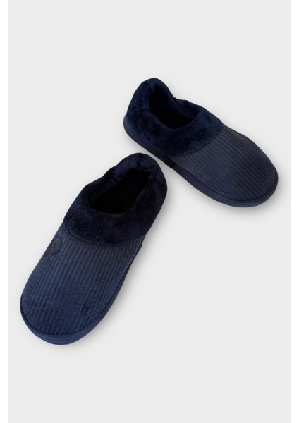 Erkek Hafif Kaydırmaz Taban Ev Ayakkabısı Panduf Lacivert fırsatları