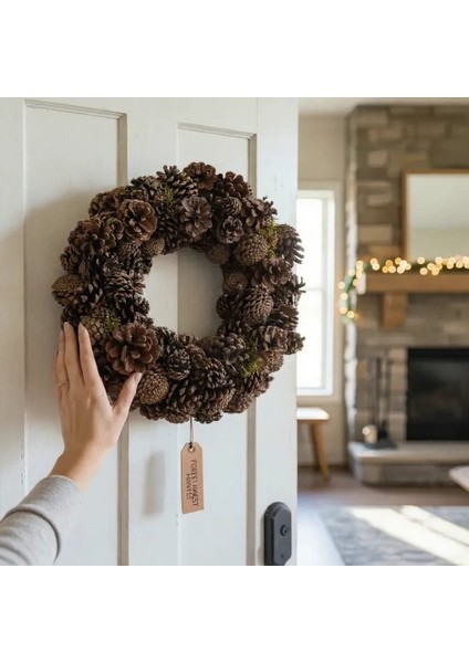 Kapı Büro Masa Vb Doğal Kozalak Çelenk 35 cm