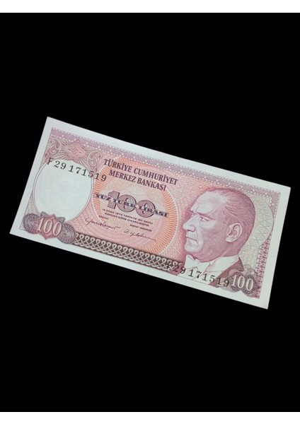 7. Emisyon F Serisi 100 Türk Lirası Kağıt Koleksiyon Para . Numismatik, Antikalar, Hobi Hediye