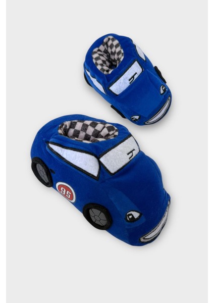 Çocuk Figürlü Panduf Ev Pandufu Ev Ayakkabısı Ev Botu Kreş Okul Ayakkabısı Mavi