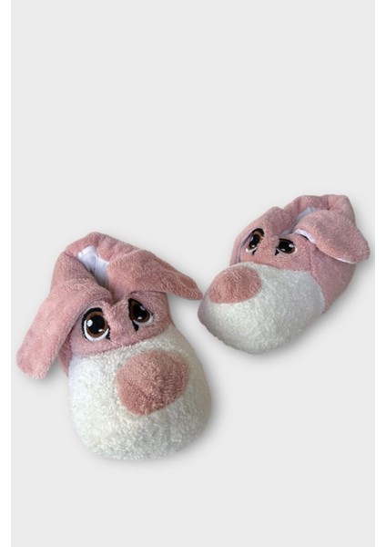 Unisex Panduf Ses Yapmayan Ev Patiği Pudra - Beyaz